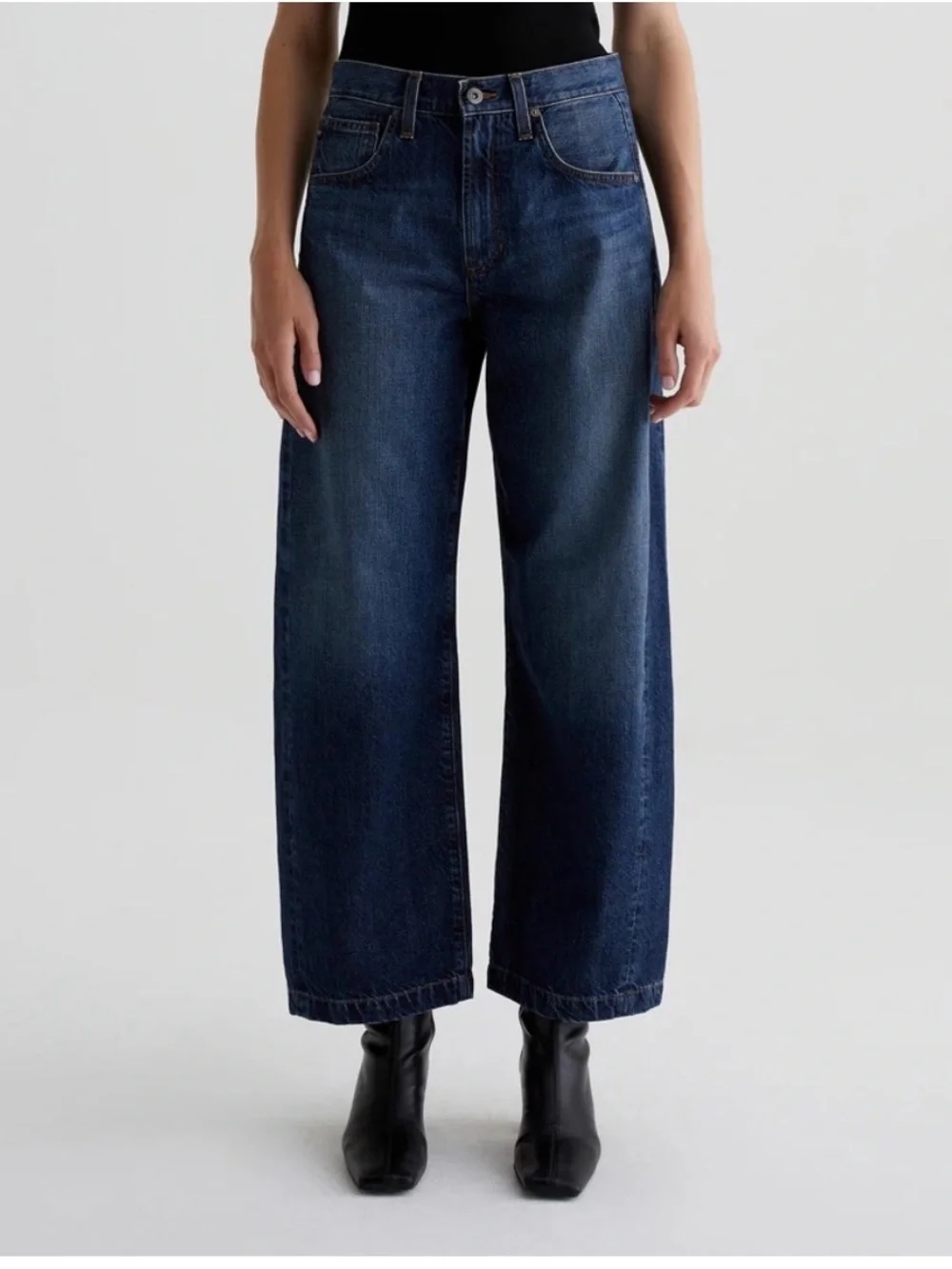 AG Hattie High Rise Barrel Leg Jeans dark wash size 31